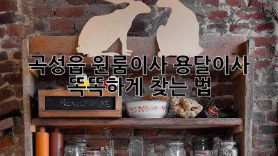 곡성읍 원룸이사, 용달이사 똑똑하게 찾는 법 🚚📦✨